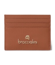 BRACCIALINI BASIC porte-cartes en cuir plat marron - Portefeuilles Femme - 1