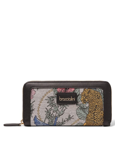 BRACCIALINI JACQUARD Portefeuille Zip Around gris multicolore - Portefeuilles Femme