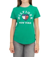 TOMMY HILFIGER KIDS BIMBA T-shirt en coton Vert olympique - Tee-shirt enfant - 1