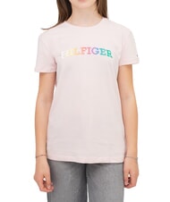 TOMMY HILFIGER KIDS BIMBA T-shirt en coton rose fantaisie - Tee-shirt enfant - 1