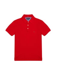 TOMMY HILFIGER TH polo &agrave; manches courtes rouge primaire - chemise polo - 1
