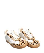 SERAFINI COURT Baskets en cuir l&eacute;opard blanc au lait - Chaussures Femme - 1