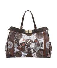 YNOT FASHIONOPOLY Sac &agrave; main avec bandouli&egrave;re chocolat - Sacs pour Femme - 1
