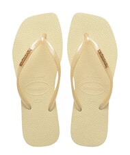 HAVAIANAS SQUARE LOGO Tongs cr&egrave;me au beurre - Chaussures Femme - 1