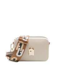 FURLA GARDENIA Sacoche pour appareil photo en cuir imprim&eacute; Keria tons perle et cognac - Sacs pour Femme - 1