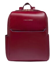 PIQUADRO BLUE SQUARE  Sac &agrave; dos pour ordinateur portable 14 pouces, en cuir ROUGE - Sacs &agrave; dos pour ordinateur portable - 1