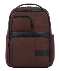 PIQUADRO WOLLEM Sac &agrave; dos en cuir et tissu, support ordinateur 14" - Sacs &agrave; dos pour ordinateur portable