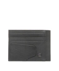 PIQUADRO AKRON porte-cartes en cuir plat Noir - Portefeuilles Homme - 1