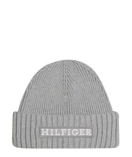 TOMMY HILFIGER MONOTYPE BEANIE Bonnet en coton et laine gris - Bonnets - 1