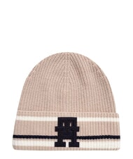 TOMMY HILFIGER MONOGRAM Chapeau en laine et cachemire m&eacute;lang&eacute;s beige - Bonnets - 1