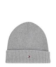 TOMMY HILFIGER TH FLAG Bonnet en coton avec revers gris - Bonnets - 1
