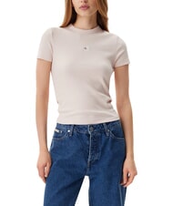 CALVIN KLEIN WOVEN LABEL T-shirt &agrave; manches courtes rose - T-shirt - 1