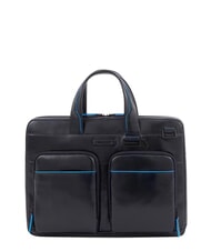 PIQUADRO B2 REVAMP Mallette pour ordinateur portable 14", en cuir bleu - Porte Documents Travail - 1