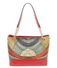 GATTINONI PLANETARIUM Sac &agrave; bandouli&egrave;re avec poign&eacute;e en cha&icirc;ne classique/corail - Sacs pour Femme - 1