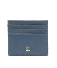 GAUD&Igrave; ERIK porte-cartes en cuir plat bleu encre - Portefeuilles Homme - 1