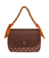 YNOT EMILY Sac &agrave; bandouli&egrave;re avec cha&icirc;ne logo chocolat - Sacs pour Femme - 1