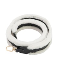 FURLA CAMPIONARIO - FIONA Sac bandouli&egrave;re en fourrure noir/guimauve - Accessoires pour sacs - 1