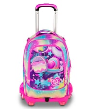SJGANG SOFT POUCH GIRL Sac &agrave; dos &agrave; roulettes d&eacute;tachable poup&eacute;e rose - Sacs &agrave; dos &agrave; roulettes - 1