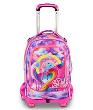 SJGANG JOYFUL PINS GIRL Sac &agrave; dos trolley 3 en 1 fuxiafluo - Sacs &agrave; dos &agrave; roulettes - 1