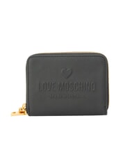 LOVE MOSCHINO LOVE EMBOSSED Portefeuille en cuir avec porte-cartes Noir - Portefeuilles Femme - 1