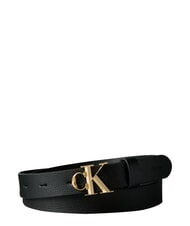 CALVIN KLEIN FACTED CK BUCKLE ceinture en cuir - Ceintures