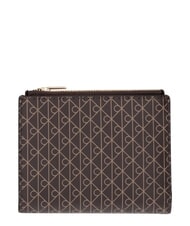 CALVIN KLEIN EMBLEM AOP portefeuille &agrave; double fermeture &eacute;clair aop noir - Portefeuilles Femme - 1
