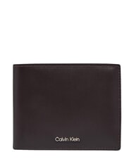 CALVIN KLEIN RAISED Portefeuille avec porte-monnaie brun fonc&eacute; - Portefeuilles Homme - 1