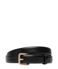 CALVIN KLEIN ESSENTIAL BUCKLE ceinture en cuir noir / or clair antique - Ceintures - 1