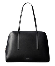 CALVIN KLEIN FOIL LOGO Sac bandouli&egrave;re XL noix de coco noire/grill&eacute;e - Sacs pour Femme - 1