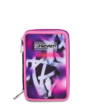SEVEN BUZZY NOTE GIRL Trousse &agrave; crayons avec kit scolaire CYCLAMINE - &Eacute;tuis et Accessoires - 1