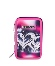 SEVEN PLUMPY LINE GIRL Trousse &agrave; crayons avec kit scolaire Noir - &Eacute;tuis et Accessoires - 1