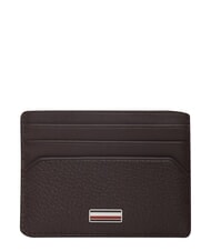 TOMMY HILFIGER TH CENTRAL porte-cartes de cr&eacute;dit en cuir caf&eacute; en grains - Portefeuilles Homme - 1