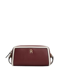 TOMMY HILFIGER TH GRACE Mini sac bandouli&egrave;re velours bordeaux - Sacs pour Femme - 1