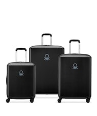 BENETTON UCB HARD Ensemble cabine + trolley moyen + grand Noir - Ensemble Valises - 1