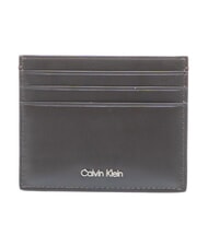 CALVIN KLEIN RAISED LOGO porte-cartes en cuir plat - Portefeuilles Homme
