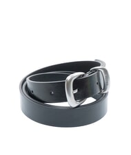 CALVIN KLEIN 2PIECE LOGO ceinture en cuir noir / nickel antique - Ceintures - 1