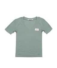 CALVIN KLEIN WOVEN LABEL T-shirt en coton &agrave; manches courtes gris - T-shirt - 1