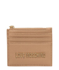 LOVE MOSCHINO SIGNATURE Porte-cartes avec porte-monnaie beige - Portefeuilles Femme - 1