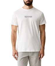 TRUSSARDI BASIC T-shirt en coton &agrave; manches courtes blanc - T-shirt - 1