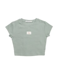 CALVIN KLEIN WOVEN LABEL T-shirt en coton &agrave; manches courtes gris - T-shirt - 1