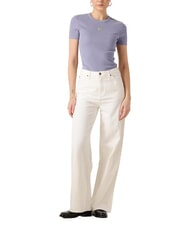 CALVIN KLEIN WASHED WOVEN LABEL T-shirt en coton &agrave; manches courtes - T-shirt