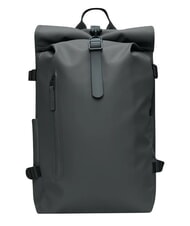 RAINS ROLLTOP RUCKSACK Sac &agrave; dos gris fonc&eacute; - Sacs &agrave; dos pour l'&Eacute;cole & les Loisirs - 1