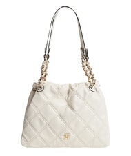 TOMMY HILFIGER TH FEMININE Sac bandouli&egrave;re matelass&eacute; cr&egrave;me douce - Sacs pour Femme - 1