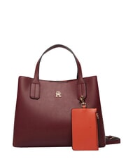 TOMMY HILFIGER TH ICON Sac &agrave; main avec bandouli&egrave;re velours bordeaux - Sacs pour Femme - 1