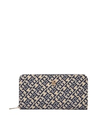 TOMMY HILFIGER TH ICON Portefeuille Zip Around bleu mono - Portefeuilles Femme - 1