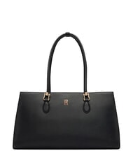 TOMMY HILFIGER TH GRACE Sac cabas &agrave; bandouli&egrave;re le noir - Sacs pour Femme - 1