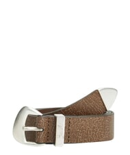 TOMMY HILFIGER TJW SEASONAL COOL ceinture en cuir kaki fonc&eacute; des hauts plateaux - Ceintures - 1