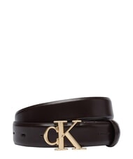 CALVIN KLEIN ROUND CK BUCKLE ceinture en cuir - Ceintures