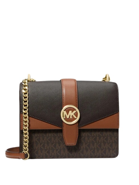 MICHAEL KORS GREENWICH Mini sac bandouli&egrave;re / sac port&eacute; &eacute;paule marron multicolore - Sacs pour Femme