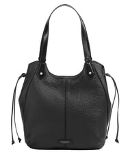 THE BRIDGE MARTINA Sac bandouli&egrave;re en cuir black Gold - Sacs pour Femme - 1